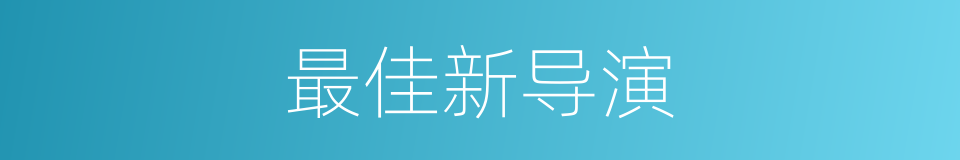 最佳新导演的同义词