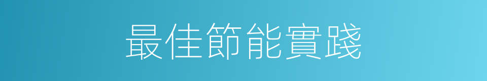 最佳節能實踐的同義詞