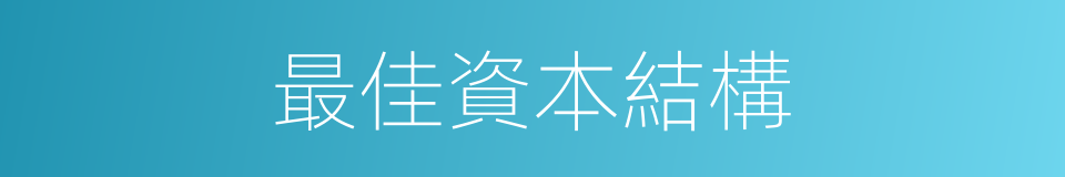 最佳資本結構的同義詞