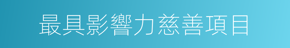 最具影響力慈善項目的同義詞