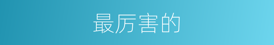 最厉害的的同义词