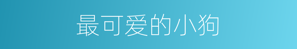 最可爱的小狗的同义词