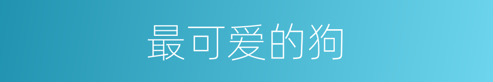 最可爱的狗的同义词
