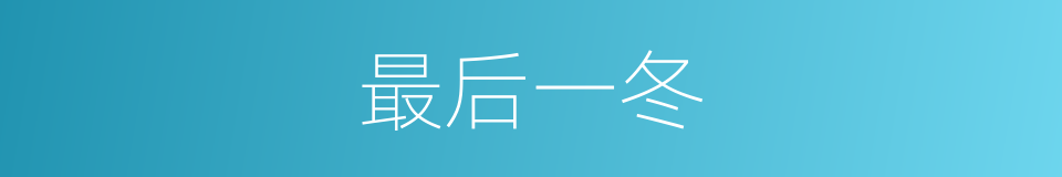 最后一冬的同义词