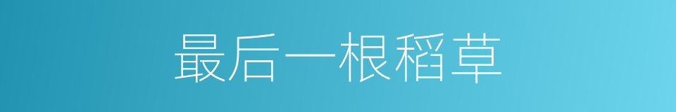 最后一根稻草的同义词