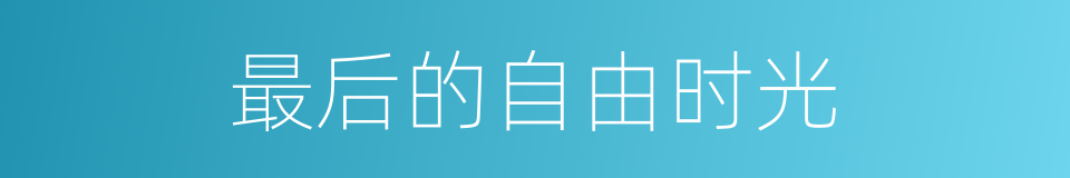 最后的自由时光的同义词