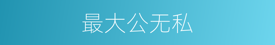 最大公无私的意思