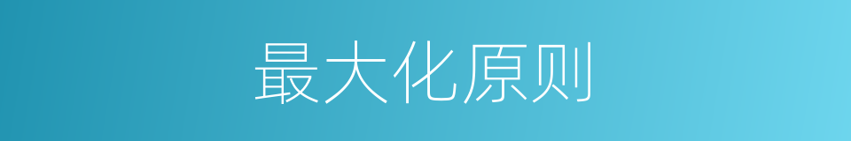 最大化原则的同义词