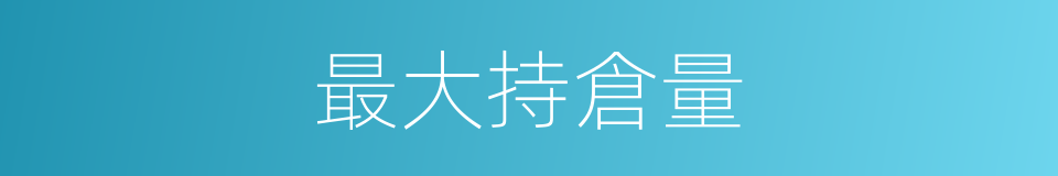 最大持倉量的同義詞