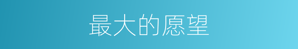 最大的愿望的同义词