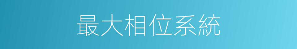 最大相位系統的同義詞