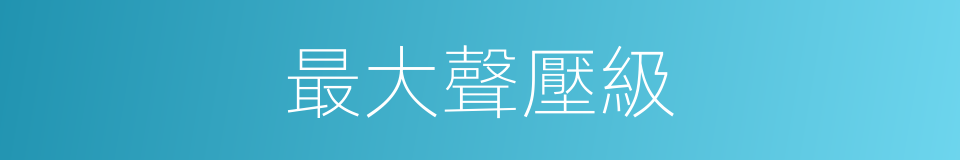 最大聲壓級的同義詞