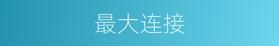 最大连接的同义词