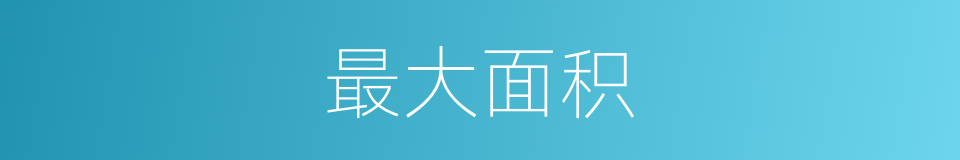 最大面积的意思