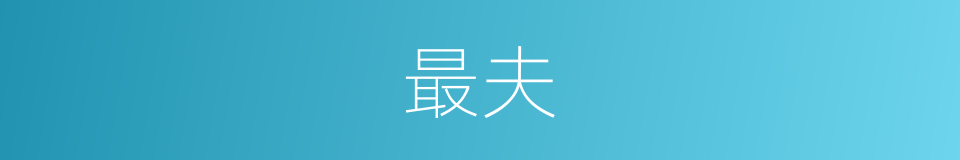 最夫的意思