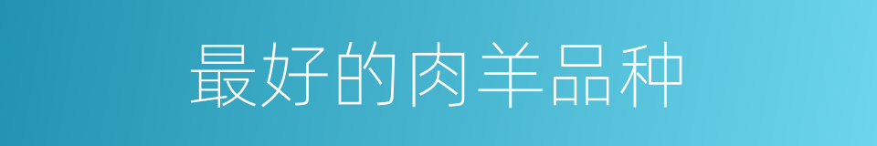 最好的肉羊品种的同义词
