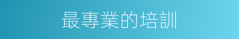 最專業的培訓的同義詞