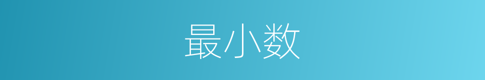 最小数的意思