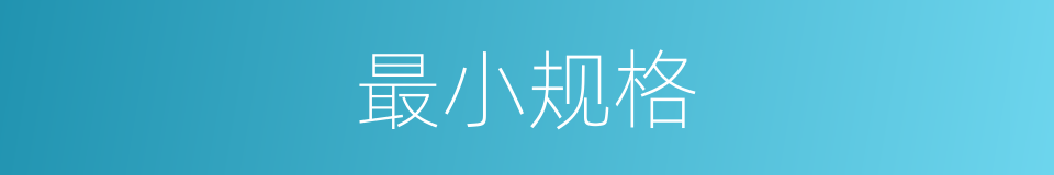 最小规格的同义词