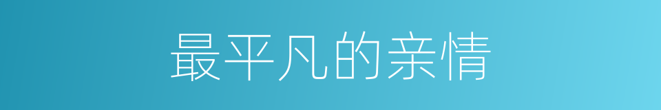 最平凡的亲情的同义词