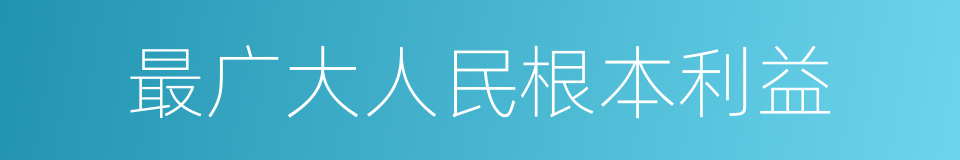 最广大人民根本利益的同义词