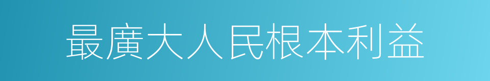 最廣大人民根本利益的同義詞