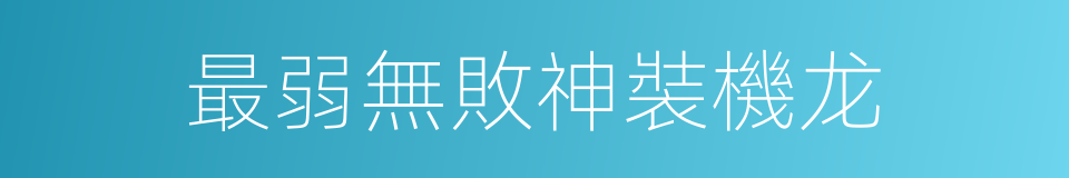 最弱無敗神裝機龙的同義詞