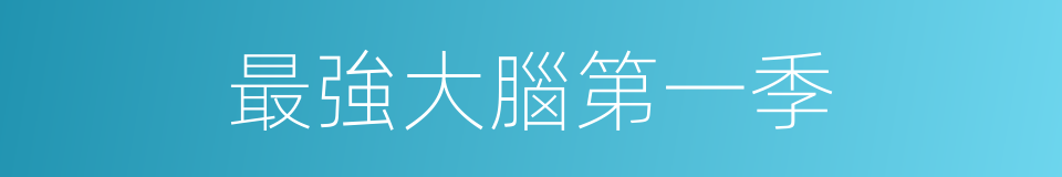 最強大腦第一季的同義詞