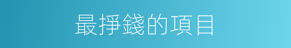 最掙錢的項目的同義詞