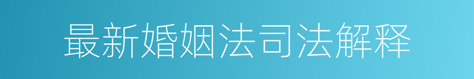 最新婚姻法司法解释的同义词