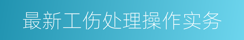 最新工伤处理操作实务的同义词