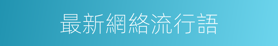 最新網絡流行語的同義詞