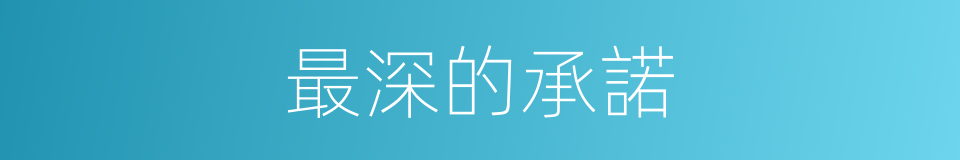 最深的承諾的同義詞