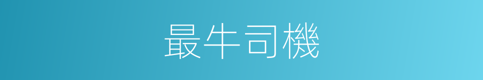 最牛司機的同義詞