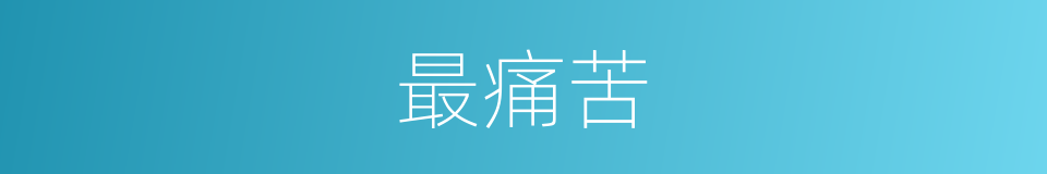 最痛苦的意思