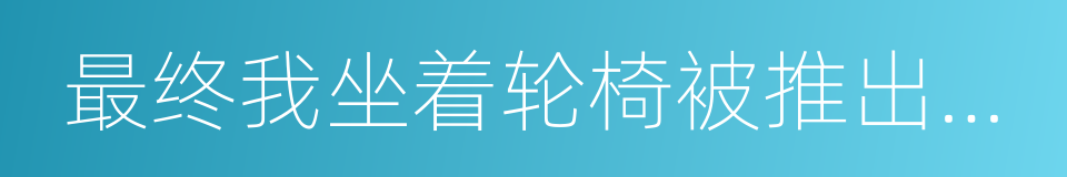 最终我坐着轮椅被推出了首都国际机场的同义词