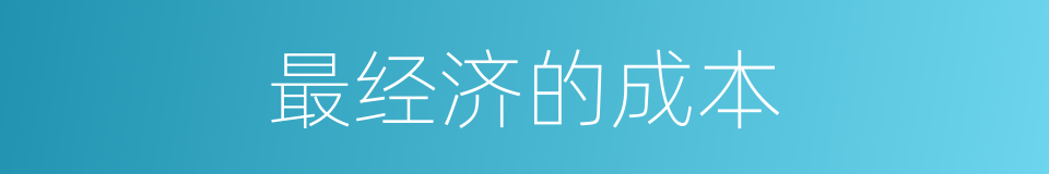 最经济的成本的同义词