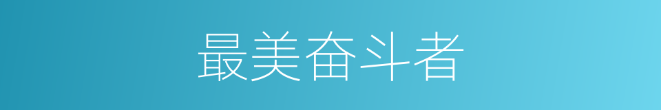 最美奋斗者的同义词