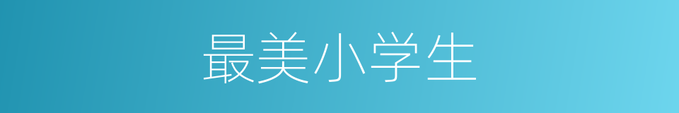 最美小学生的同义词