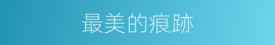 最美的痕跡的同義詞