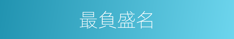 最負盛名的意思