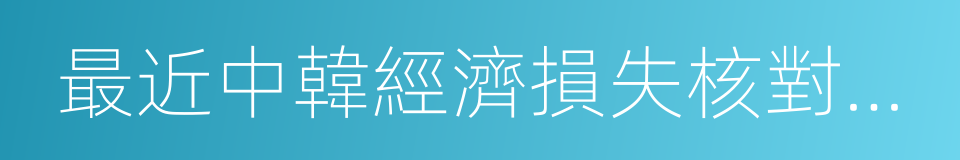 最近中韓經濟損失核對與應對方案的同義詞