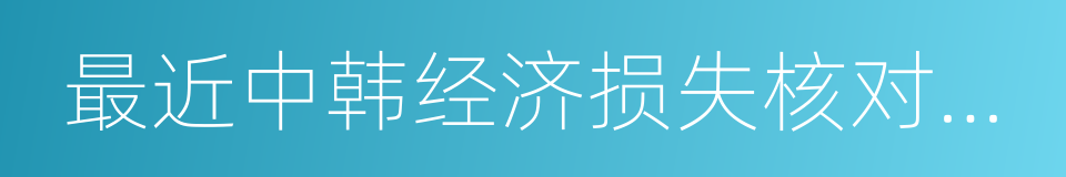 最近中韩经济损失核对与应对方案的同义词