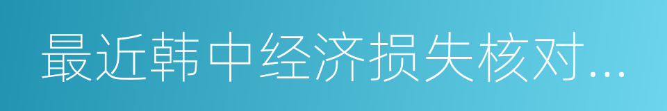 最近韩中经济损失核对与应对方案的同义词