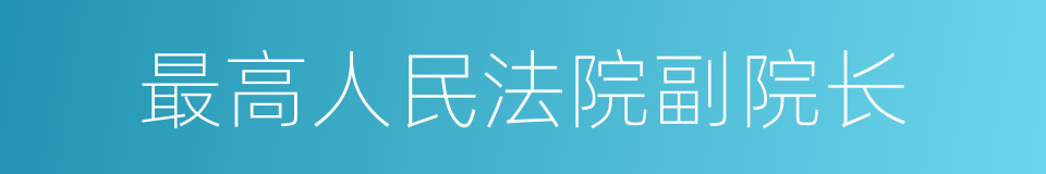 最高人民法院副院长的同义词