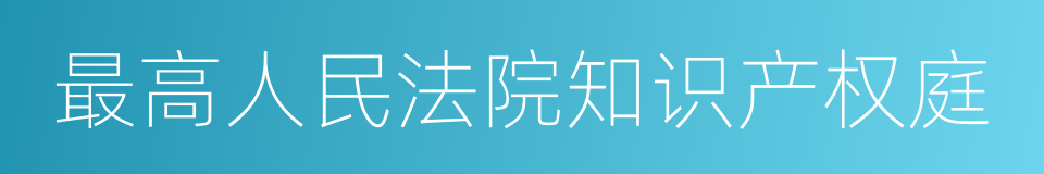 最高人民法院知识产权庭的同义词