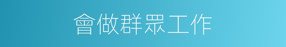會做群眾工作的同義詞