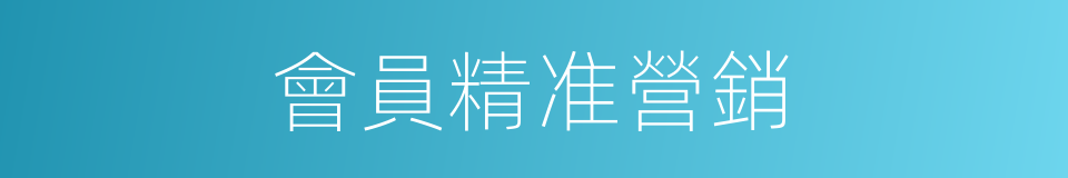 會員精准營銷的同義詞