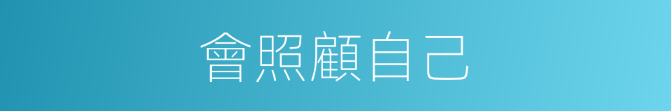 會照顧自己的同義詞