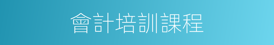 會計培訓課程的同義詞